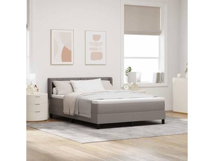 WDGJJFECNMUEHI Schlankes Design Kiefernholz Taupe 200 x 160 cm Boxspringbett mit Matratze Taupe 200x160 cm Polsterbett King Size verstellbares Kopfteil Taschenfederkern Topper Luxus
