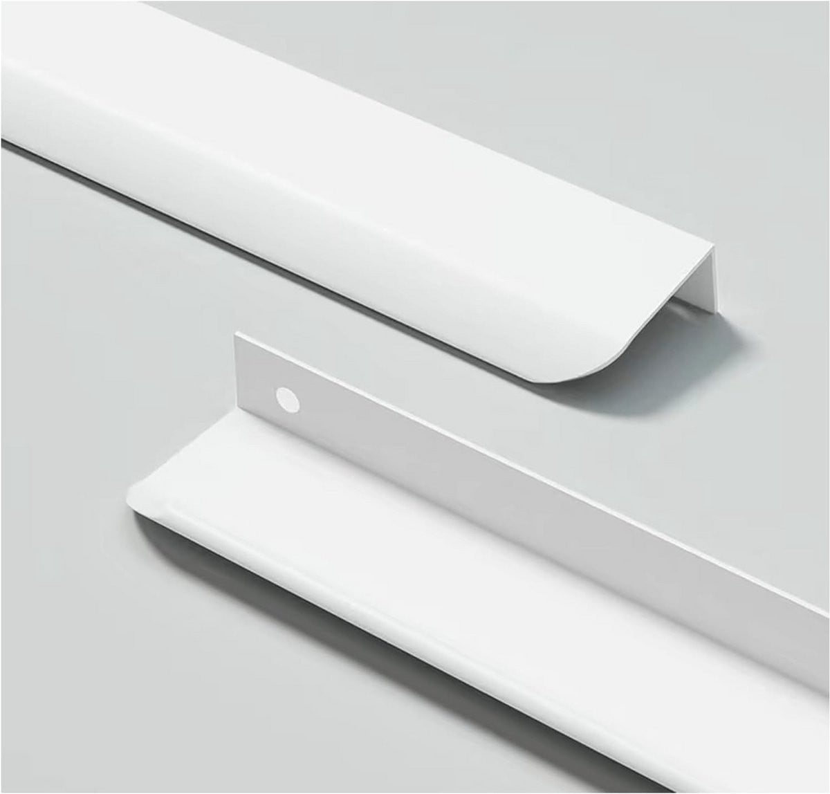 4x Verborgen Kastgrepen Wit 80mm - Aluminium Handgrepen voor Laden en Keukenkastjes