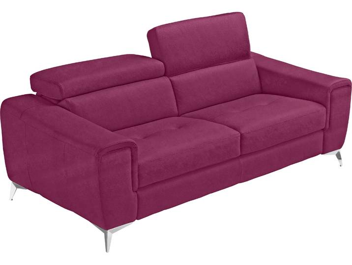 2,5-Sitzer EGOITALIANO Francine, Designsofa, Loungesofa, Breite 213 cm, Fussfarbe chrom , pink (fuchsia), B:213cm H:100cm T:106cm, Sofas, 2 5-Sitzer, Designfuss, Luxus-Microfaser BLUSH, fuchsia