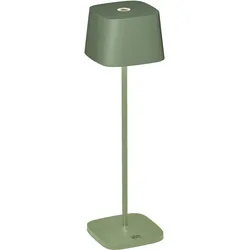 Konstsmide Capri-Mini USB-Tischleuchte Grün/grau, 2700/3000K, dimmbar, eckig