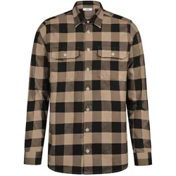 Flanellhemd "Horst" - 4XL - beige/schwarz
