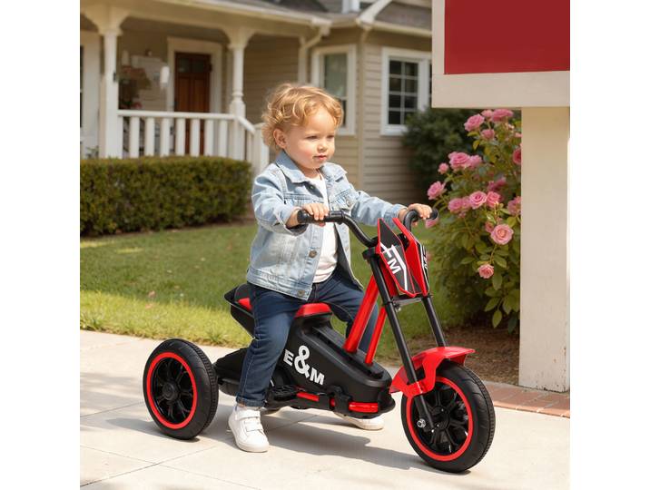 AIYAPLAY Tricycle Enfant 3 Roues 18-36 Mois Intérieur Extérieur Rouge