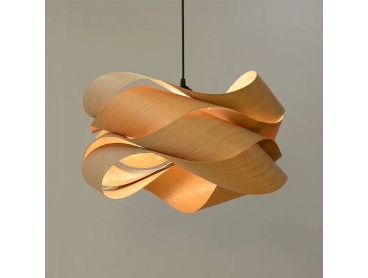 Sud-est asiatique créatif en bois peau suspension lampe chambre Restaurant allée lustre moderne Simple Led décor luminaires