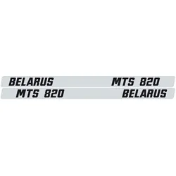 Belarus Aufkleber "MTS 820" silber Haube lang MTS Logo | 10-05