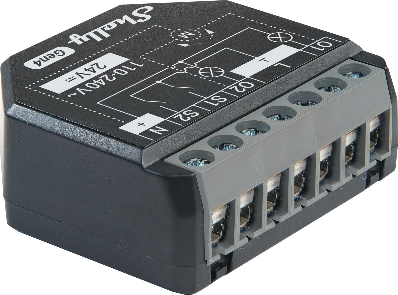 Shelly 2PM Gen4 Smart Switch Zwart