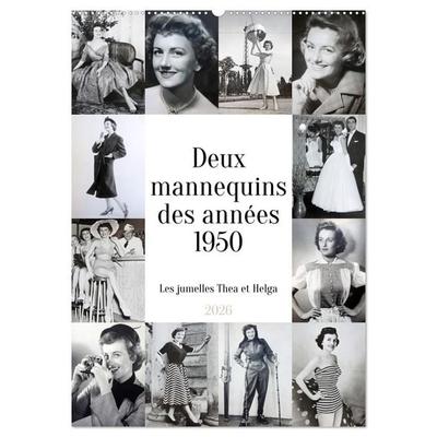 Deux mannequins des années 1950 - Les jumelles Thea et Helga (Calendrier mural 2026 DIN A2 horizontal), CALVENDO calendrier mensuel