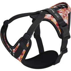 Julius-K9 K9 Longwalk light sele w/handle+trackerpocket,Pink flower,M (M, Hund, Allgemein), Halsband + Leine