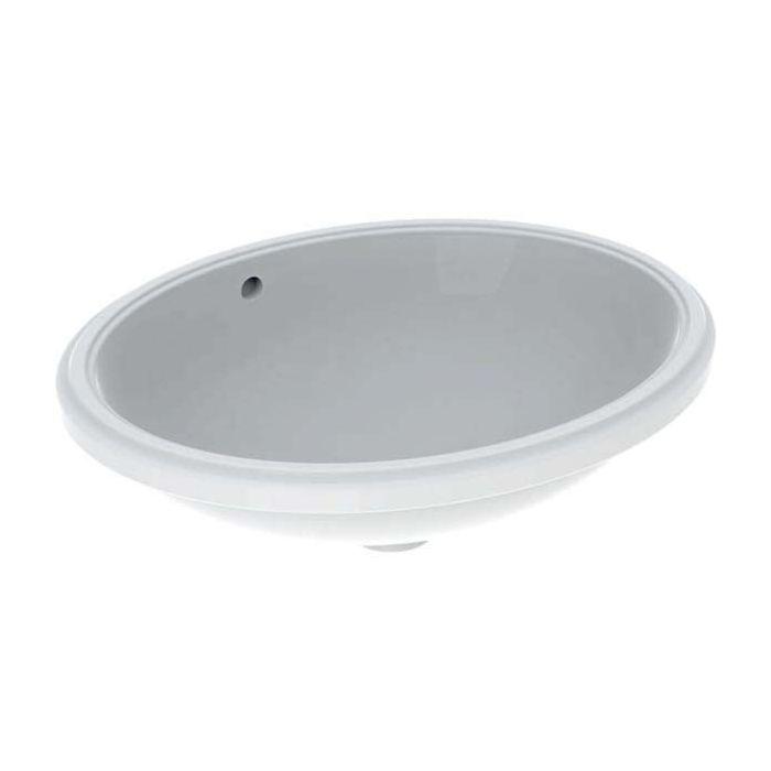 Geberit VariForm Unterbauwaschtisch 500753002 56x46cm, ohne Hahnloch, mit Überlauf, oval, weiß KeraTect