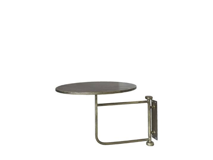 Chic Antique Nachttisch Vintage Wandtisch Antik-Gold Metall Schwenkbar