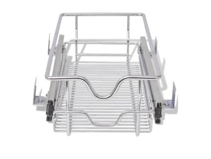 JEOBEST. Set de 2 Tiroir de rangement télescopique en métal chromé Tiroir de cuisine Rangement armoire Largeur meuble 41 cm