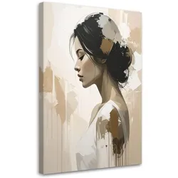 WANDBILD, Weibliche Figur abstrakt in beige