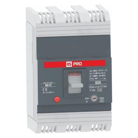 RS PRO RS RS12, Schutzschalter 3-polig, 63A / Absc (683416)