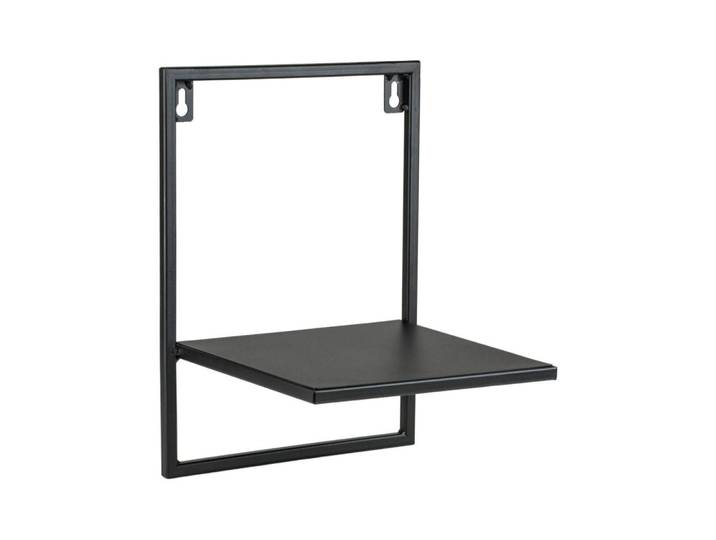 Wandregal, Schwarz, Metall, 22x20x30 cm, Handmade in Europe, hängend, Wohnzimmer, Regale, Wandregale