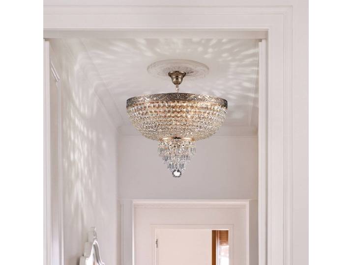 Maytoni Kristall Kronleuchter Palace, dimmbar, messing / gold, für Wohn- / Esszimmer, Glas, Antik