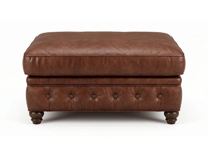 Xlmoebel Polsterhocker Brauner Chesterfield Hocker – Klassischer gepolsterter Fußhocker (Hocker, 1 St., 1-tlg), Klassischer Chesterfield-Stil