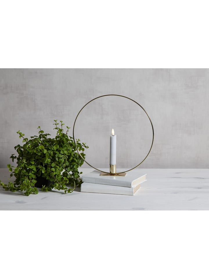 Best Season LED-Dekoleuchte "Flame Table" in Messing - Ø 28 cm - onesize