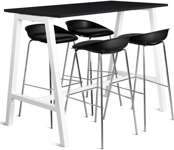 Lomax Talk Højbord, Hvidt Stel/sort Laminat, 140x70 Cm