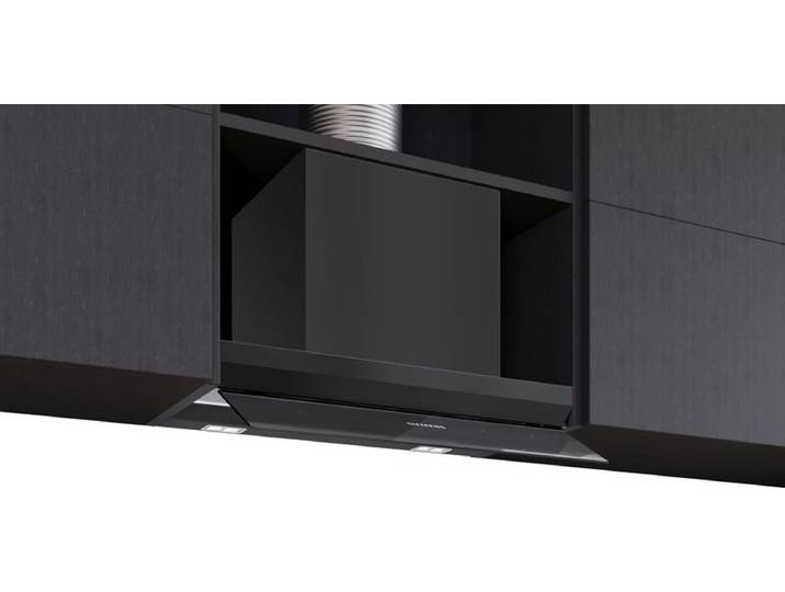 Siemens iQ500, Integrierte Designhaube, 60 cm, Klarglas schwarz bedruckt, Mattschwarz, LJ67BDP60, ID LJ67BDP60