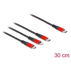 DELOCK 86710 - Ladekabel, 3in1, C zu Lightning, C, Micro, 0,3 m