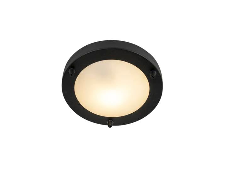 Plafonnier moderne noir 18 cm IP44 - Yuma