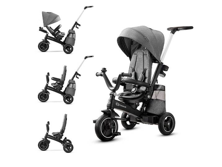 Kinderkraft EASYTWIST - tricycle multifonctionnel 5en1 (gris)