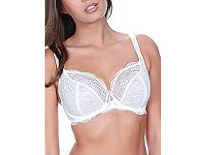 Freya Fancies Soutien-Gorge Plongeant à Armatures, NA Semi-Transparent, Blanc, 32DD Femme