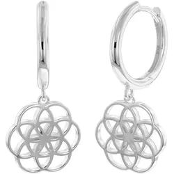 trendor 15918 Damen-Ohrringe Mandala Silber 925 Klapp-Creolen