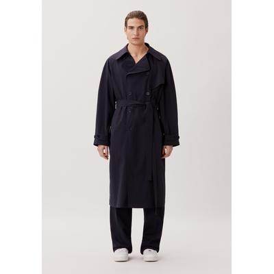 Parka STUDIO SEIDENSTICKER "Studio", Herren, Gr. S/M, schwarz (dunkelblau), Obermaterial: 100% Polyester. Futter: 90% Daunen, 10% Federn, unifarben, Jacken Parka