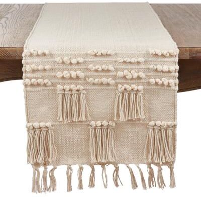 Saro Lifestyle Table Runner With Tassel Moroccan Design