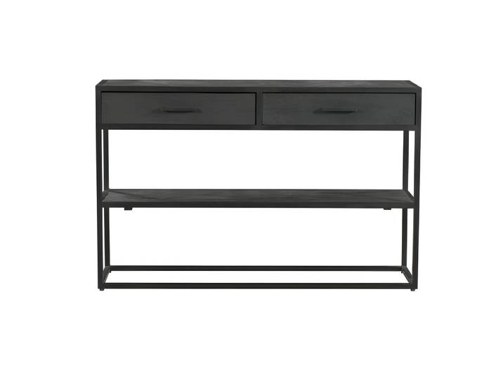 Console d'entrée 2 tiroirs en bois noir