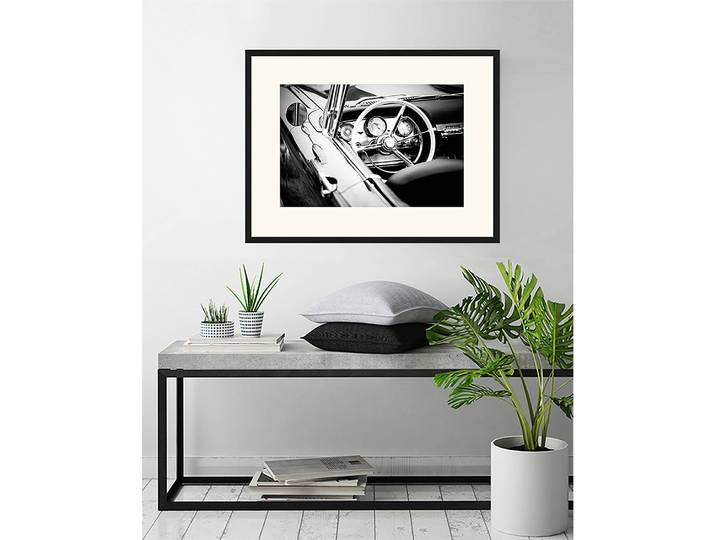 Bild Old cabriolet car Rahmen: Massivholz Buche, lackiert Abdeckung: Plexiglas Schwarz 83 x 63cm