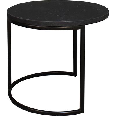 Couchtisch MÄUSBACHER "Couchtisch rund", schwarz (schwarz, keramik optik schwarz), H:50,5cm, Tische, Couchtisch, Couchtisch rund Durchmesser 60cm, Metallgestell