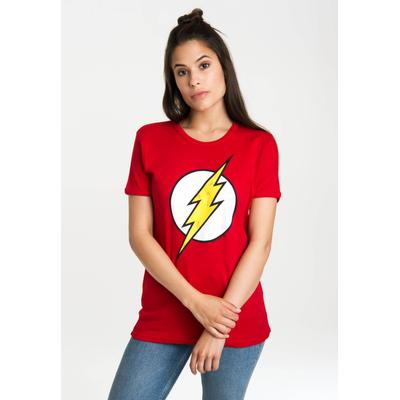 T-Shirt LOGOSHIRT "Flash Logo", Damen, Gr. L, rot, 100% Baumwolle, bedruckt, normal, Rundhals, Shirts T-Shirt, mit lizenzierten Originaldesign