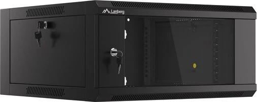 Lanberg 19" 4U 600mm Wandgehäuse Glastür (FlatPack) schwarz
