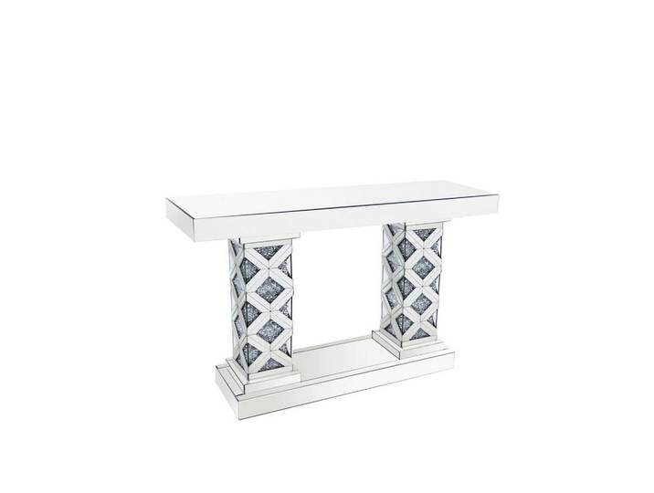 Ambia Home Konsolentisch, Silberfarben, Holz, Glas, rechteckig, 120 cm, Wohnzimmer, Wohnzimmertische, Konsolentische