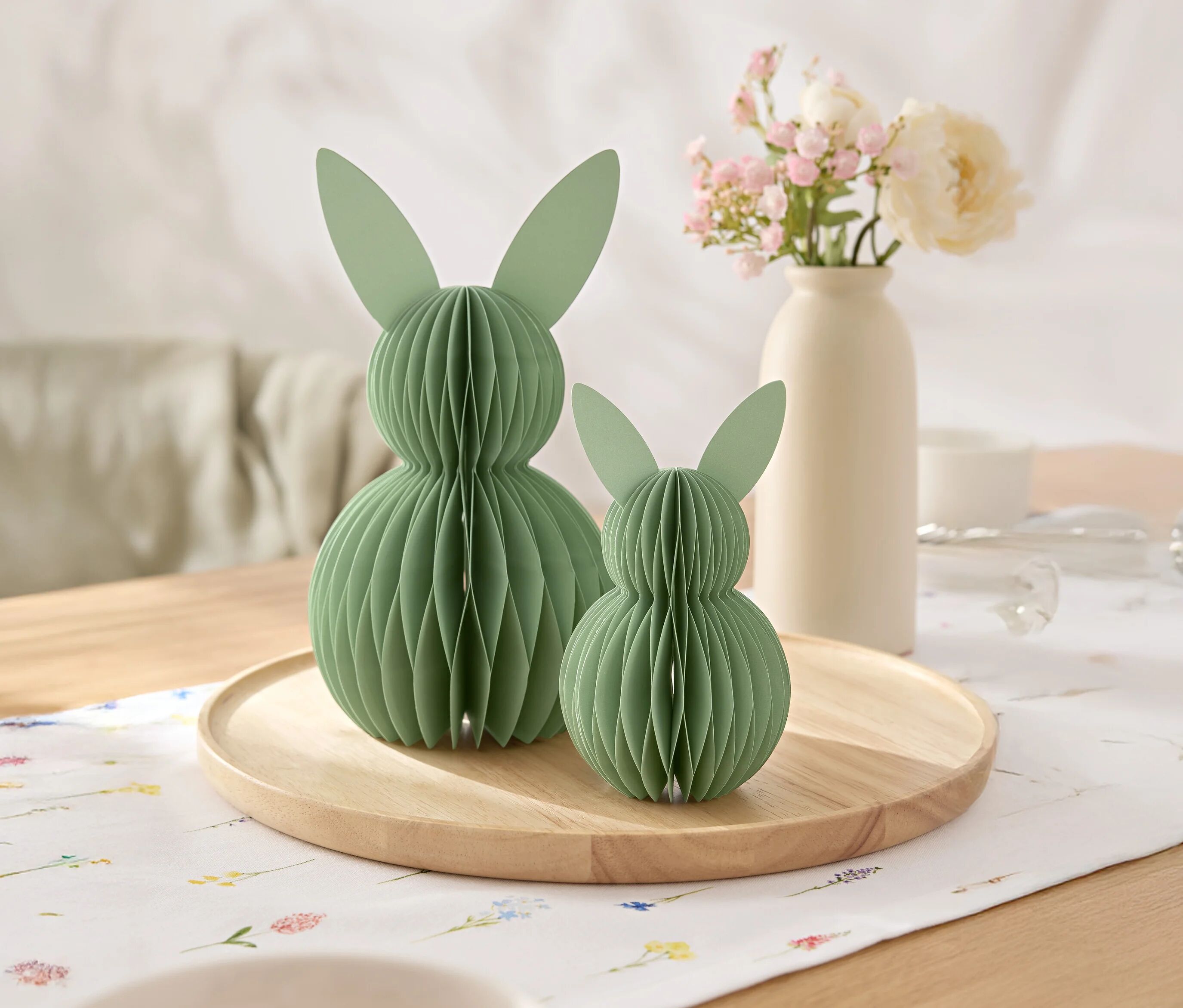 Tchibo - 2 Papier-Osterhasen - grün