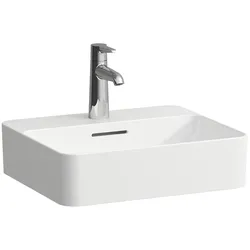 LAUFEN VAL Waschtisch-Schale, 3 Hahnlöcher, mit Überlauf, 450x380mm, H8122800001081, Farbe: Weiß