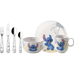 Disney Stitch Kindergeschirr-Set mit Besteck, 7-teilig
