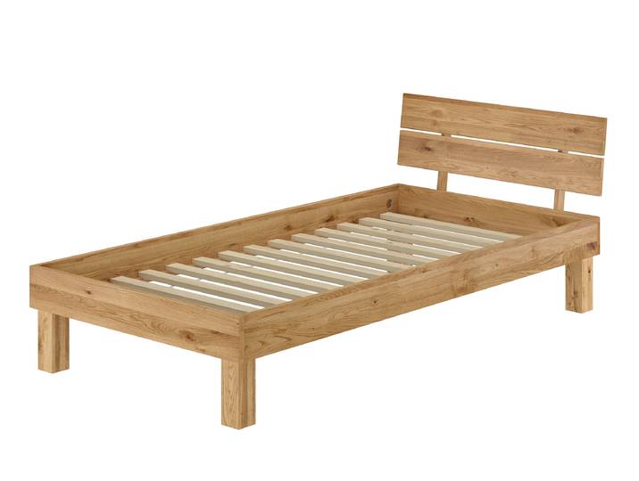 Massivholzbett Einzelbett Singlebett Holzbett Eiche Geölt