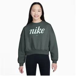 NIKE Sportswear Club Fleece Boxy Sweatshirt Mädchen 339 - vintage green/green frost L (146-156 cm)