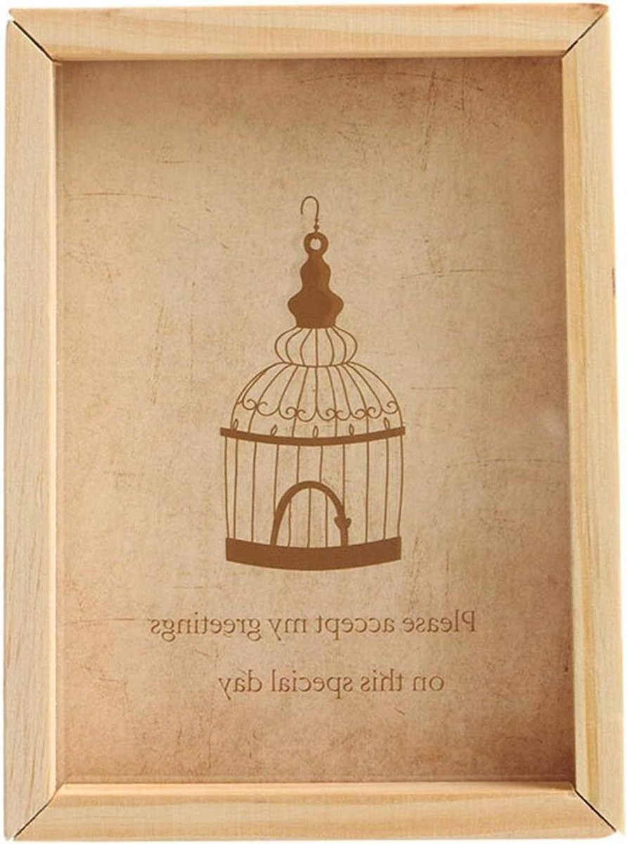 Houten Fotolijst in Houtkleur met Verwisselbare Passe-partout voor Decoratie
