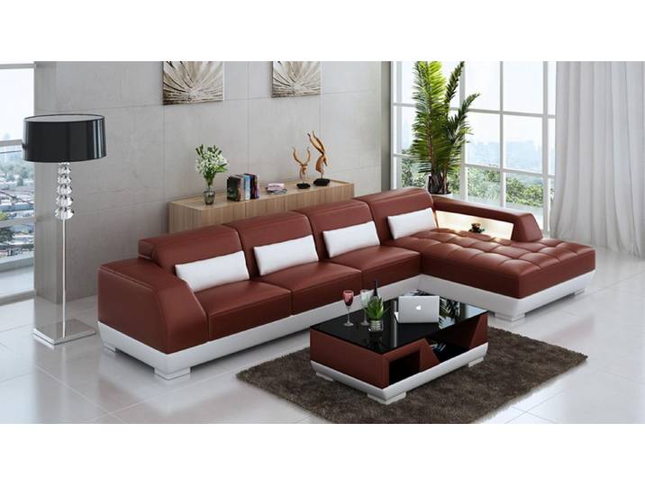 JVmoebel Ecksofa Ledersofa mit USB-Funktion und L-Form in modernem Design, Made in Europa