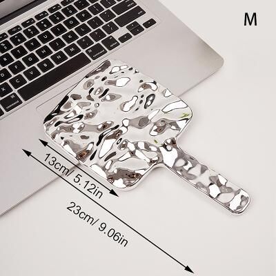 Quick Pick Pro Liquid Shape Square Mirror Portable Makeup Mirror Mini Hand Held Cosmetic Travel Metallic Beauty Mirror For Handbag m Silver
