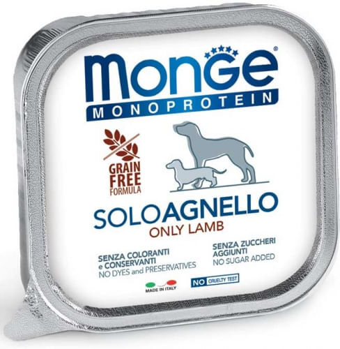 Monge Monoprotein SOLO Vaschetta Multipack 24x150G AGNELLO