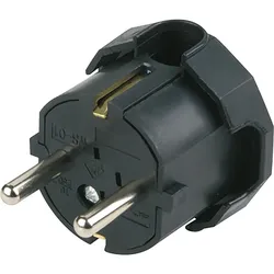Schutzkontakt-Winkelstecker 2-polig - schwarz 16A - 250V REV