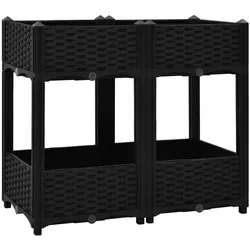 Helloshop26 - Hochbeet für Pflanzen und Blumen Garten 80 x 40 x 71 cm schwarzes Polypropylen 02_0000950