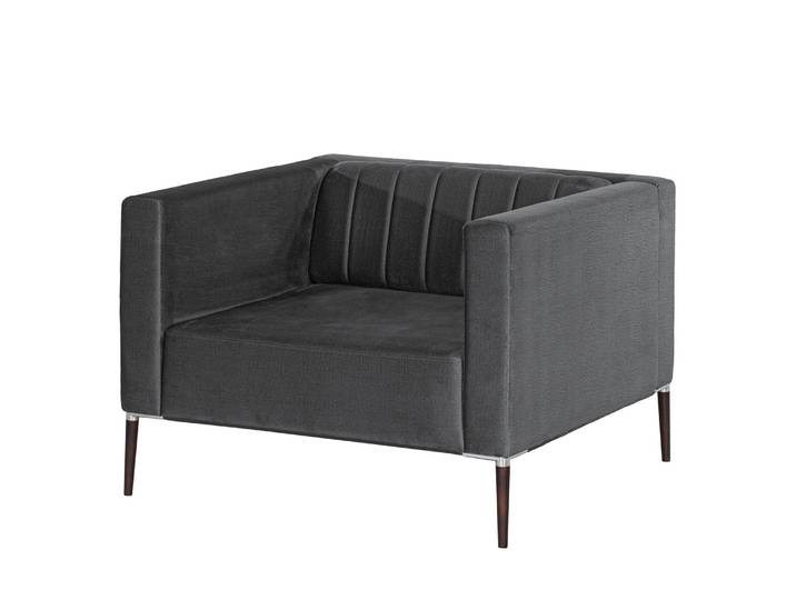 Fauteuil Luparo I Gris/Noir Velours Onoli 97 x 70 x 96cm