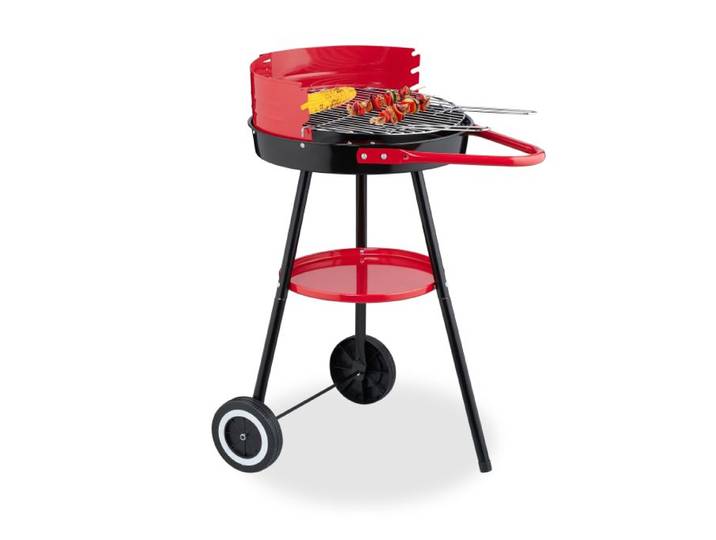 Relaxdays Barbecue Ø 40 cm met rooster en wielen