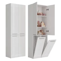 Badezimmer-Hochschrank Nel 2K/DD WEISS HOCHGLANZ