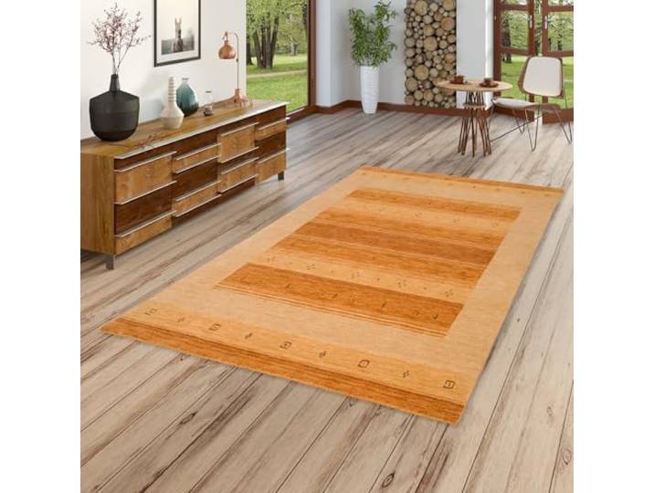 Pergamon Natur Teppich Gabbeh Esta Beige - Wollteppich - Handgewebt, Weich, Langlebig - Klassisches Design